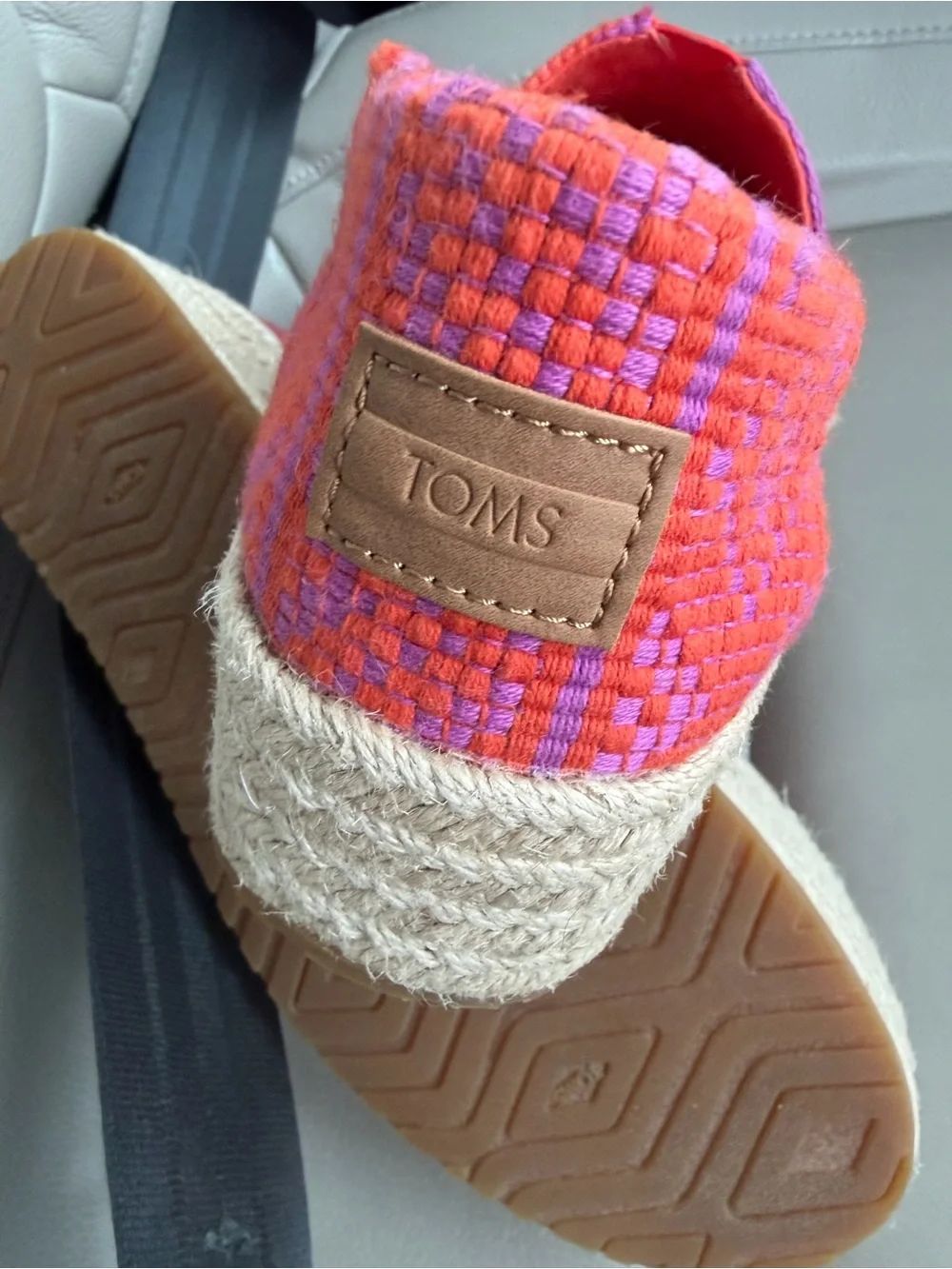TOMS Women's Pink and Purple Slip-On Espadrilles